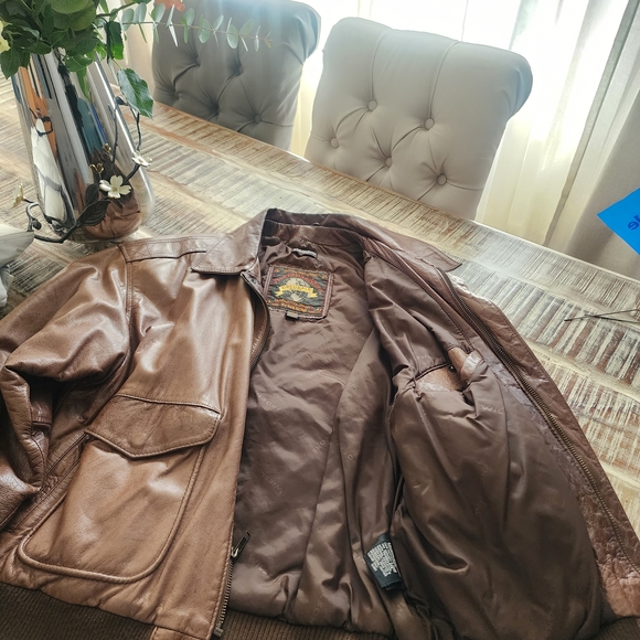 Wilson Brown Leather Bomber Jacket - Picture 2 of 6